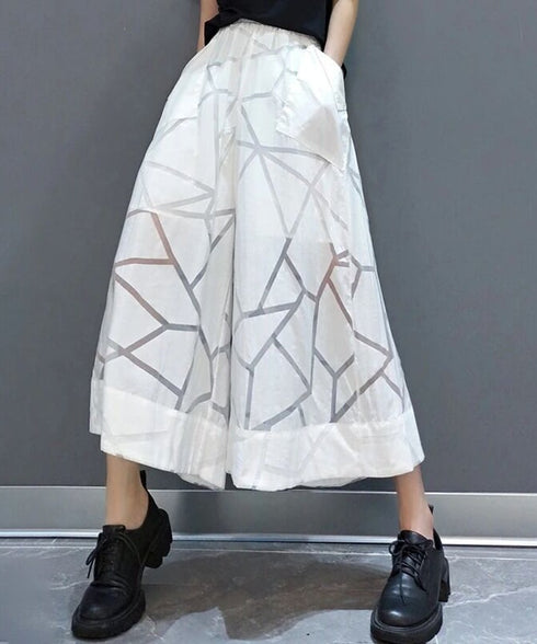 Sheer Pattern Wide Pants